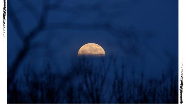 Demi-lune dans le ciel du Mont Bernanchon, couleur, Audrey Pollet